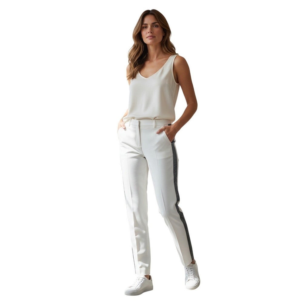 Vineyard Vines White Tailored Tuxedo Stripe Pants Size 6; RET $148